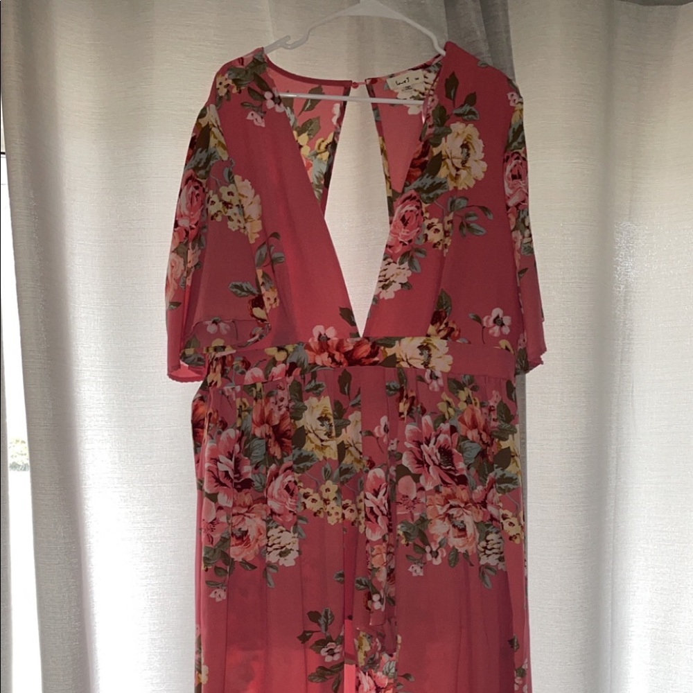 Beautiful long dress with open front that has shorts